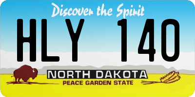 ND license plate HLY140