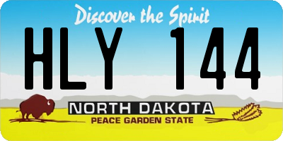 ND license plate HLY144