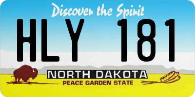 ND license plate HLY181