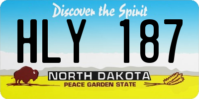 ND license plate HLY187