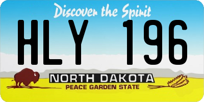 ND license plate HLY196