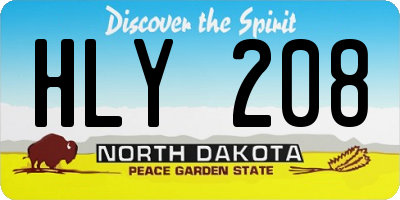 ND license plate HLY208
