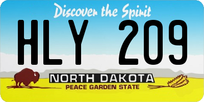 ND license plate HLY209