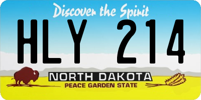ND license plate HLY214