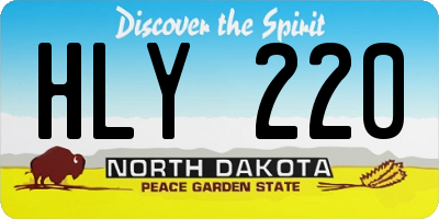 ND license plate HLY220