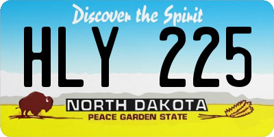ND license plate HLY225