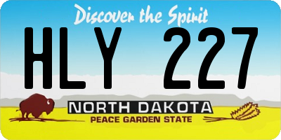 ND license plate HLY227