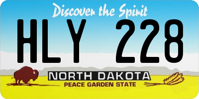 ND license plate HLY228