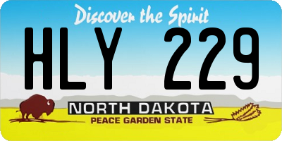 ND license plate HLY229