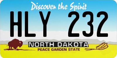 ND license plate HLY232
