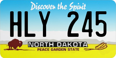 ND license plate HLY245