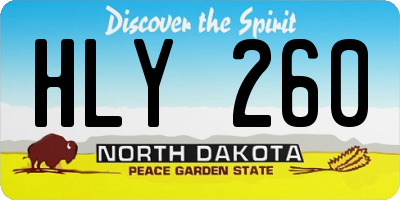 ND license plate HLY260