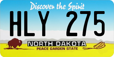 ND license plate HLY275