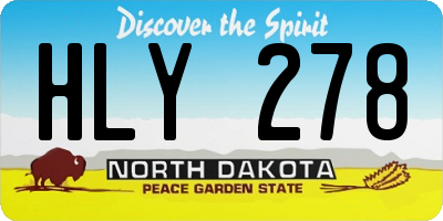 ND license plate HLY278