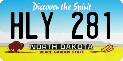 ND license plate HLY281