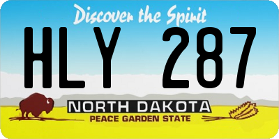 ND license plate HLY287
