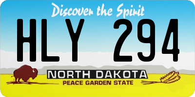 ND license plate HLY294