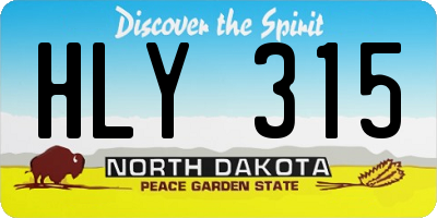 ND license plate HLY315
