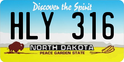 ND license plate HLY316