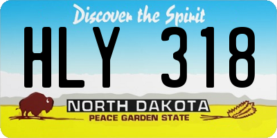 ND license plate HLY318