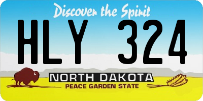 ND license plate HLY324