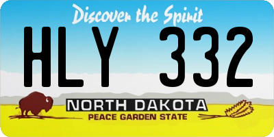 ND license plate HLY332