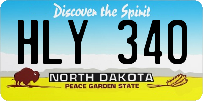 ND license plate HLY340