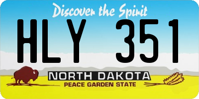 ND license plate HLY351