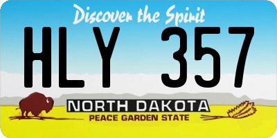 ND license plate HLY357