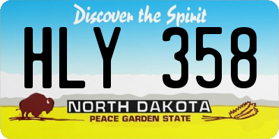 ND license plate HLY358