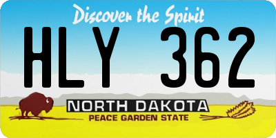 ND license plate HLY362