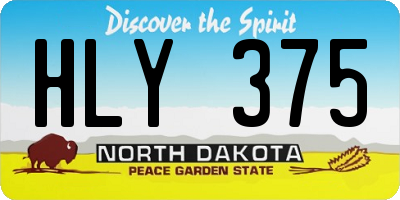 ND license plate HLY375