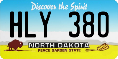 ND license plate HLY380