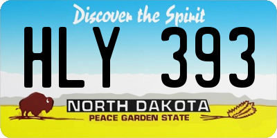 ND license plate HLY393