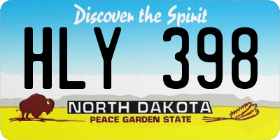 ND license plate HLY398