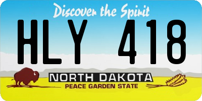 ND license plate HLY418