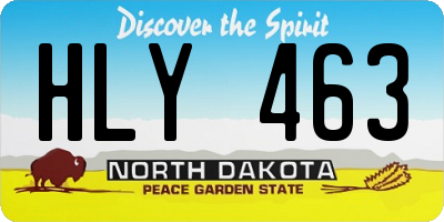 ND license plate HLY463