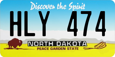 ND license plate HLY474