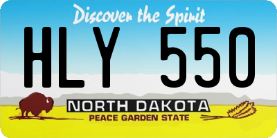 ND license plate HLY550