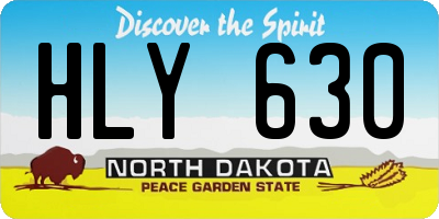 ND license plate HLY630