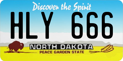 ND license plate HLY666