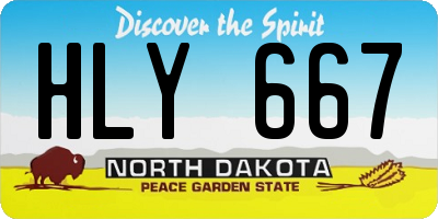 ND license plate HLY667