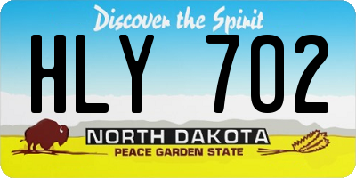 ND license plate HLY702