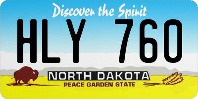 ND license plate HLY760