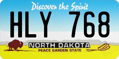 ND license plate HLY768