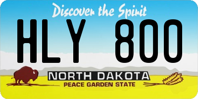 ND license plate HLY800