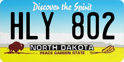 ND license plate HLY802