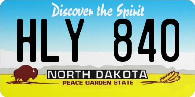 ND license plate HLY840