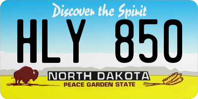 ND license plate HLY850