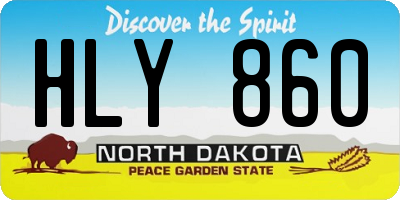 ND license plate HLY860